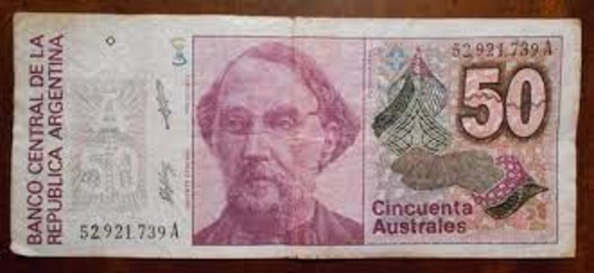 50 Australes (Billetes Antiguos De República Argentina