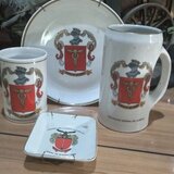 Antigua Chopera De Porcelana Dresden Con Platos Hartford Ejercito