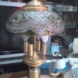 Lampara De Bronce Y Cristal Cuatro Luces