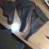 Antiguas Cartucheras De Cuero Para Revolver Policía Militar