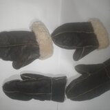 Set De 4 Mitones Cuerina  Marrón