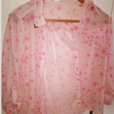 Camisa De Gasa Rosa Con Estrellas